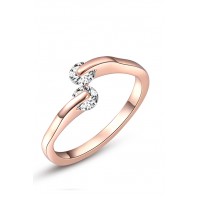 HADRIEL Double Crystal Rose Gold Plated Ring